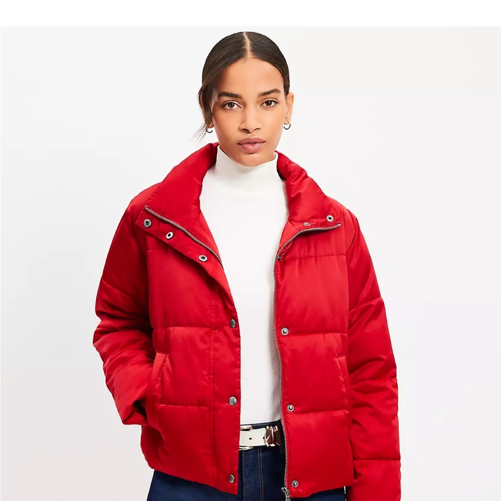 LOFT Vibrant Red Women's Puffer Jacket